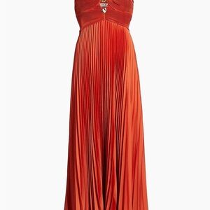 AMUR Gisella Midi Dress in Burnt Terracotta